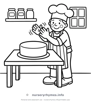 Pat-a-Cake, Pat-a-Cake, Baker's Man coloring page