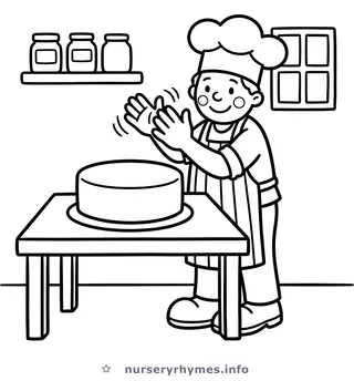 Pat-a-Cake, Pat-a-Cake, Baker's Man coloring page