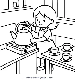 Polly Put the Kettle On coloring page