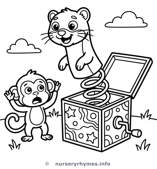 Pop Goes the Weasel coloring page to print