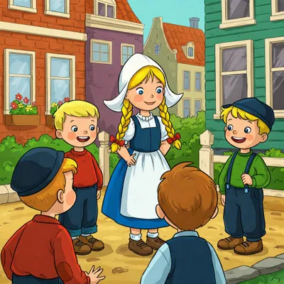 Pretty Little Dutch Girl Illustration