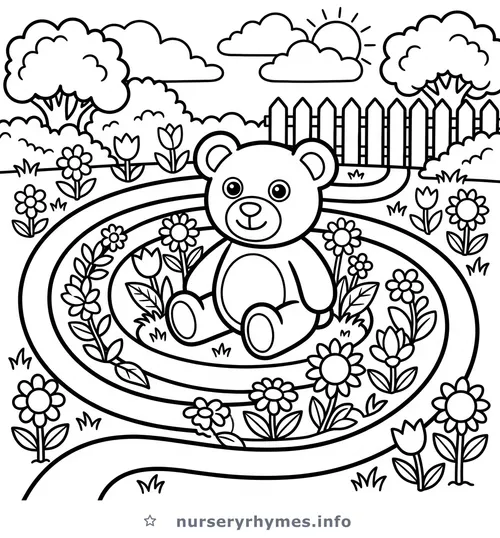 Round and Round the Garden coloring page to print