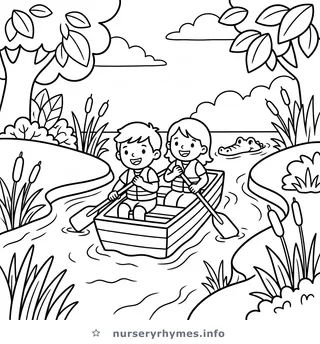 Row, Row, Row Your Boat coloring page