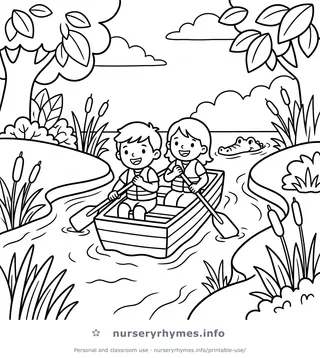 Row, Row, Row Your Boat coloring page