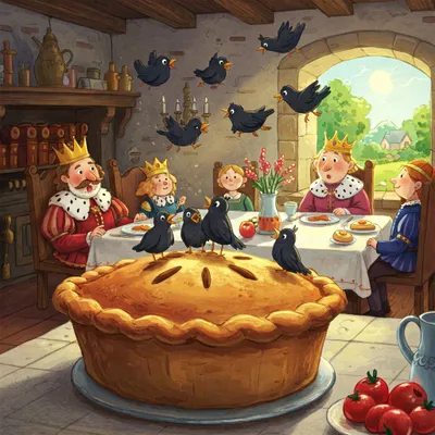 Sing a Song of Sixpence Illustration