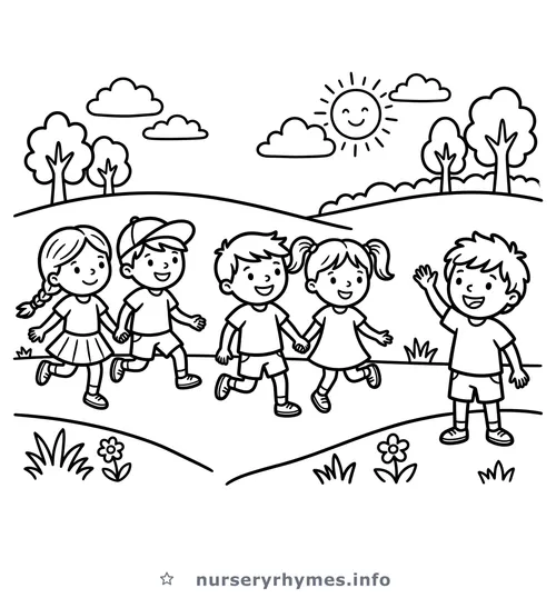 Skip to My Lou coloring page to print