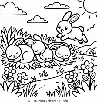 Sleeping Bunnies coloring page