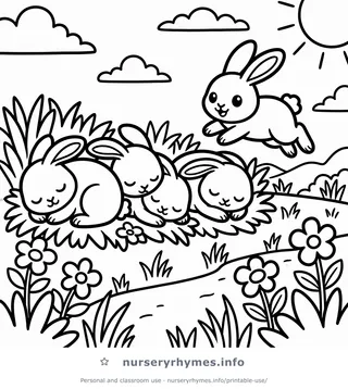 Sleeping Bunnies coloring page