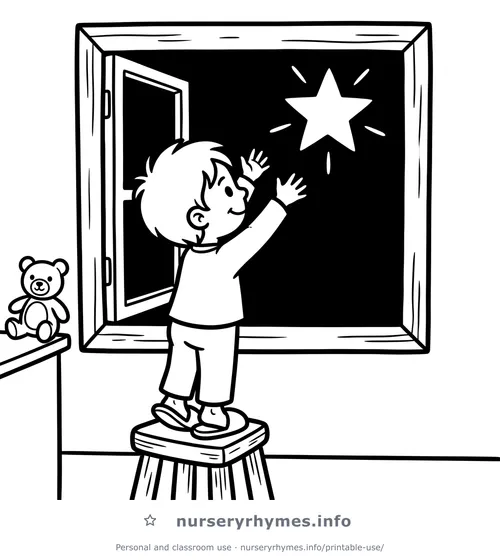 Star Light, Star Bright coloring page to print