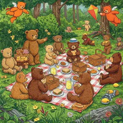 Teddy Bear's Picnic Illustration
