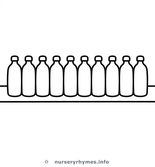 Ten Green Bottles coloring page to print
