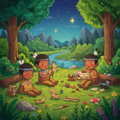 Ten Little Indians Illustration