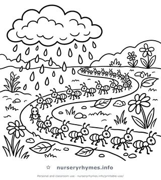 The Ants Go Marching coloring page