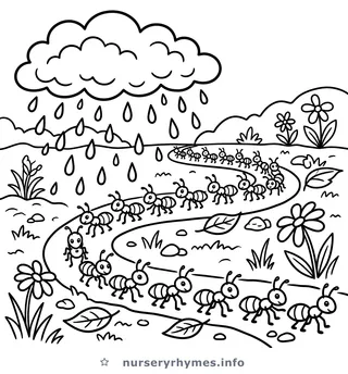 The Ants Go Marching coloring page