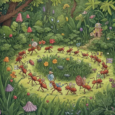 The Ants Go Marching Illustration