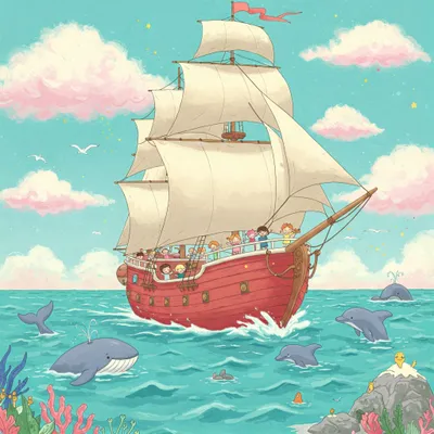 The Big Ship Sails on the Alley-Alley-O Illustration