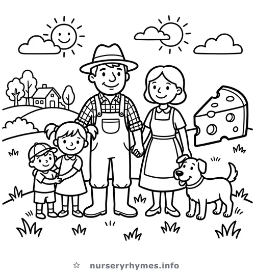 The Farmer in the Dell coloring page to print