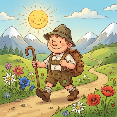 The Happy Wanderer Illustration