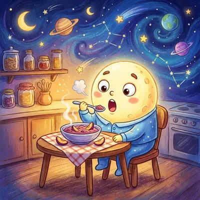 The Man in the Moon Illustration