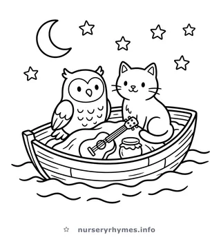 The Owl and the Pussycat coloring page
