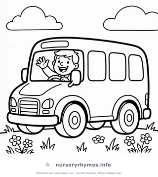 The Wheels on the Bus coloring page