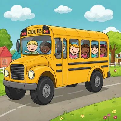 The Wheels on the Bus Illustration