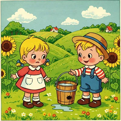 There's a Hole in My Bucket Illustration