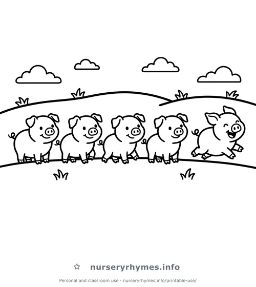 This Little Piggy coloring page to print