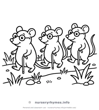 Three Blind Mice coloring page