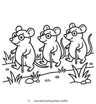 Three Blind Mice coloring page