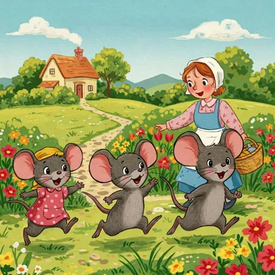 Three Blind Mice Illustration