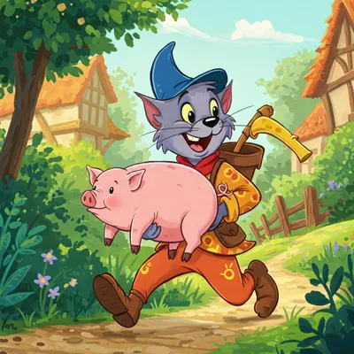 Tom, Tom, the Piper's Son Illustration