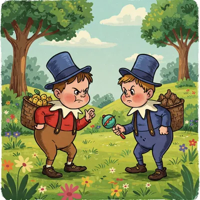 Tweedledum and Tweedledee Illustration