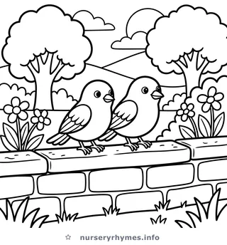 Two Little Dickie Birds coloring page