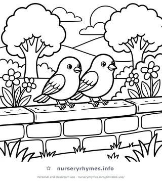 Two Little Dickie Birds coloring page