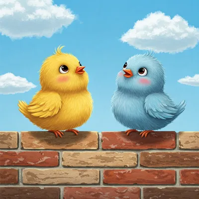 Two Little Dickie Birds Illustration