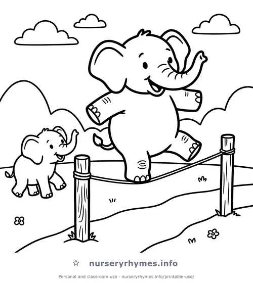 Un Elefante Se Balanceaba coloring page to print