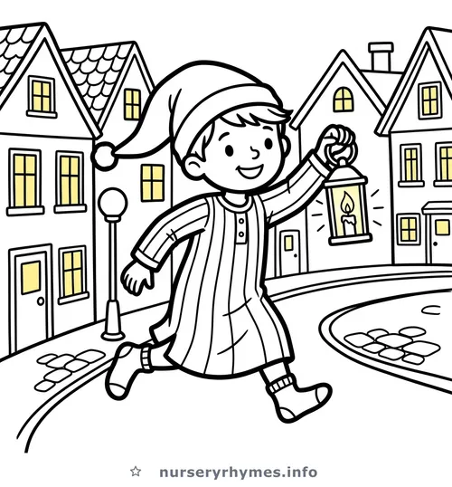 Wee Willie Winkie coloring page to print