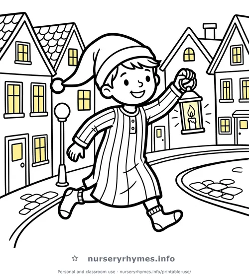 Wee Willie Winkie coloring page to print