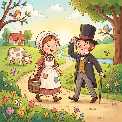 Where Are You Going My Pretty Maid Illustration